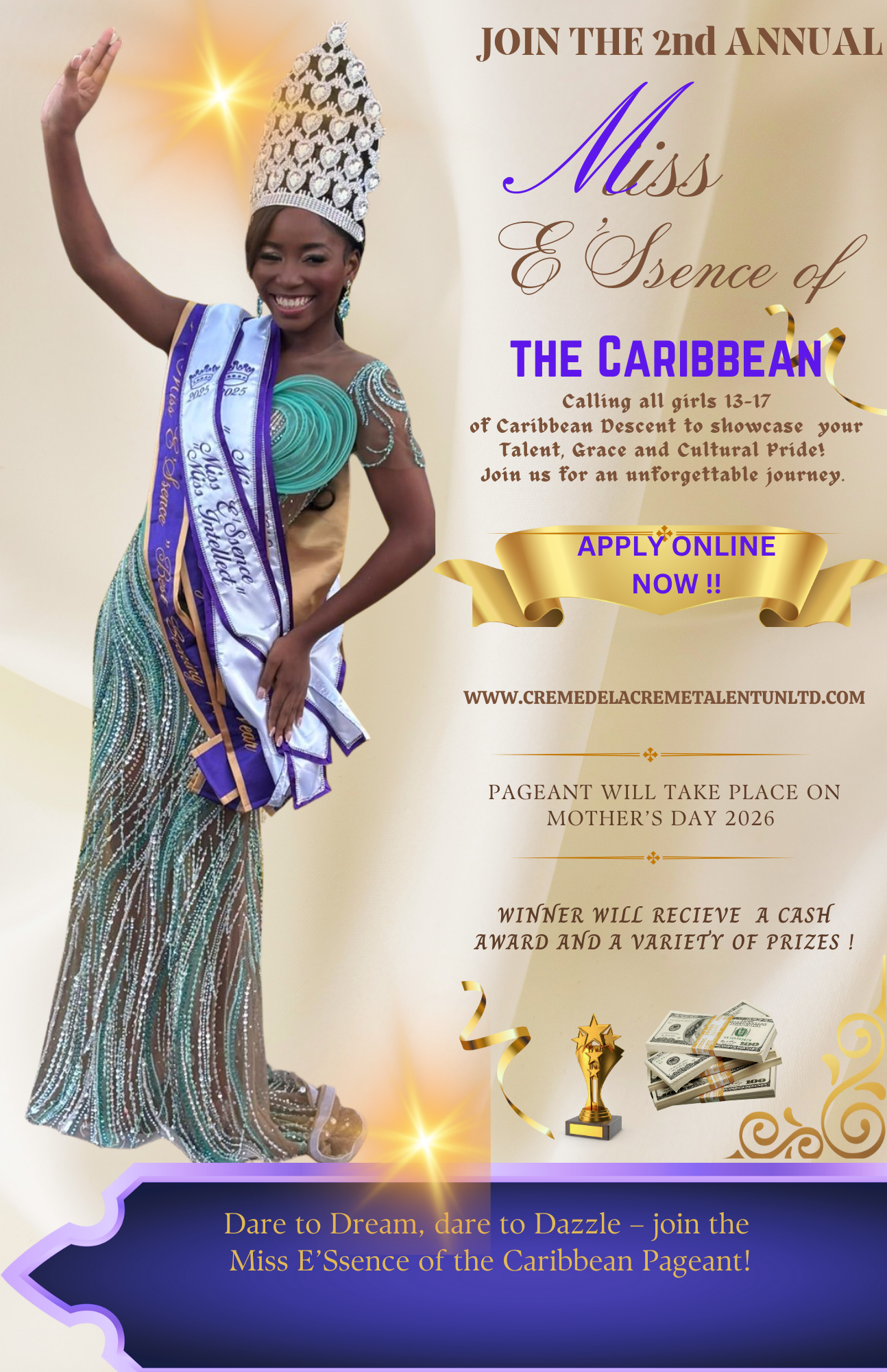 Gold & Brown Classic Beauty Contest Flyer (11 x 14 in) (8.5 x 11 in) (11 x 17 in)-4