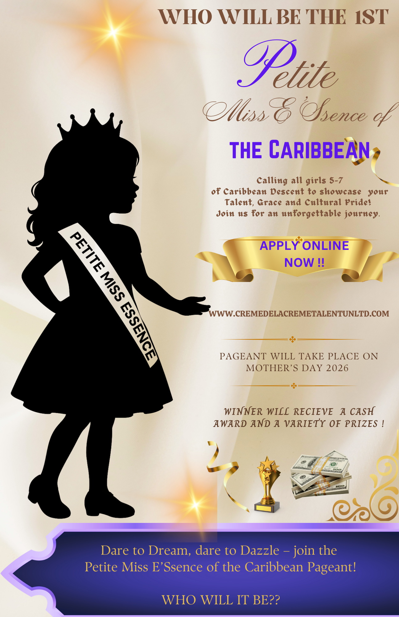 Gold & Brown Classic Beauty Contest Flyer (11 x 14 in) (8.5 x 11 in) (11 x 17 in)-5